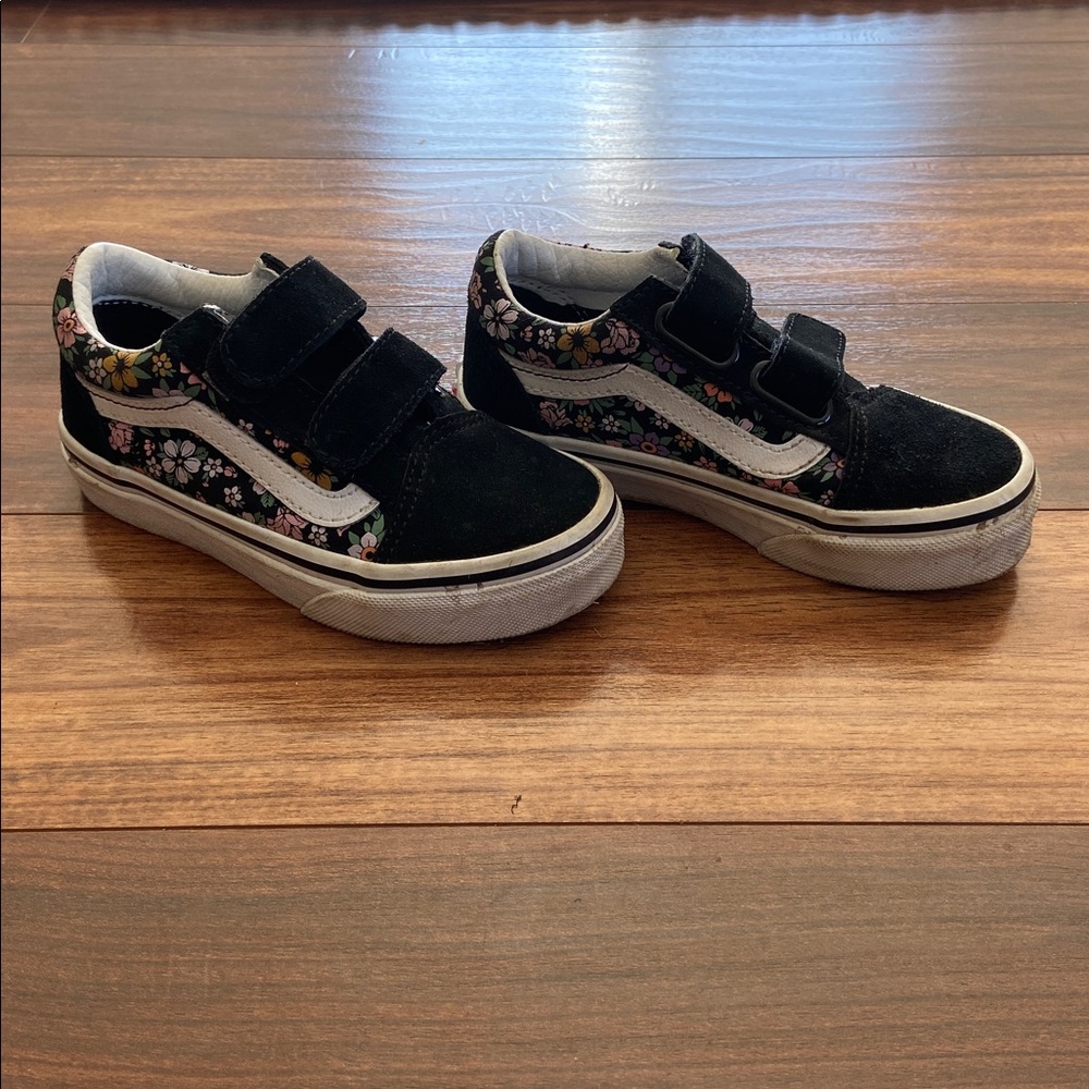 Vans Old Skool Kids Sneakers Black Floral 10.5